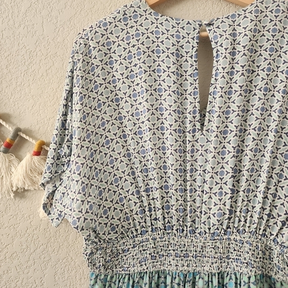 Anthropologie Conditions Apply Priscilla Geometric Embroidered Romper Boho M - Picture 10 of 12